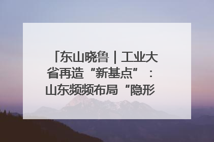 东山晓鲁｜工业大省再造“新基点”：山东频频布局“隐形冠军”背后